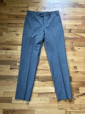 Todd Snyder Wool Gingham Plaid Pleated Trousers Mens 29x30 Brown Navy