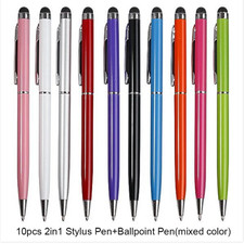 10PCS 2-in-1 Stylus Pen with Ink for iPad iPhone Android Tablets