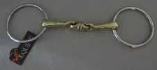 SS Loose Ring 5" Mouth Brass Lozenge Double-Jointed Pinchless Snaffle Horse Bit
