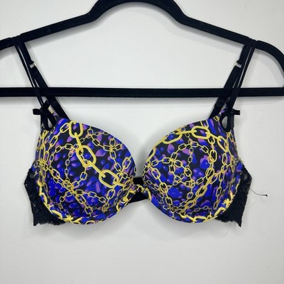 Versace 19-69 Women s Gold Chain Print Lace Push-Up Bra Size 34C NWOT