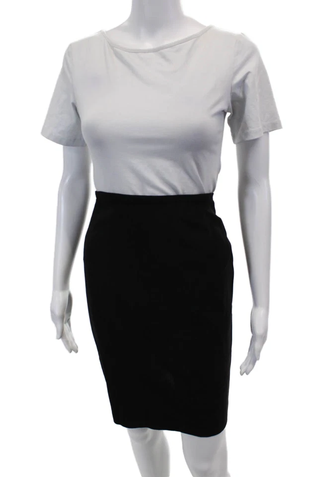 Falda lápiz negra Emporio Armani para mujer sin forro cremallera hasta la rodilla talla 14 Foto 2 de 4