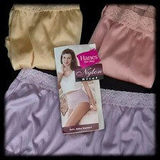 Vintage 1999 Nylon PANTY Lot PASTEL Colors GRANNY Hi-Cut Underwear 9/2X