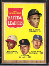 1962 Topps Ken Boyer/Roberto Clemente/Vada Pinson #52 NM