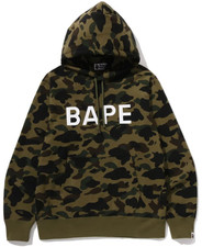 A Bathing Ape BAPE "1st Camo BAPE Pullover Hoodie" Green 1L80-114-007 Size 2XL