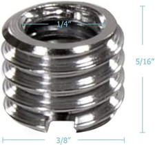 Metal 1/4 Inch to 3/8 Inch Tripod Thread Adapter, Easy Mount Convert Screw Adapt
