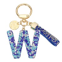 FüR Frauen Bling Buchstabe-W SchlüSselanhäNger Geschenk, Blau