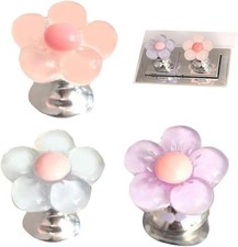 3 Pcs Multicolor Flower Shaped Toilet Buttons Push Tank Flush Pusher Tool