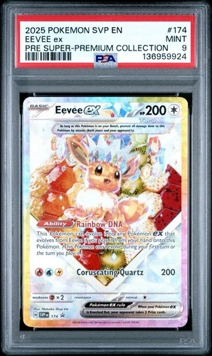 2025 POKEMON SVP EN-SV BLK STAR PROMO #174 EEVEE EX PRE SUPERPREMIUM COLL PSA 9