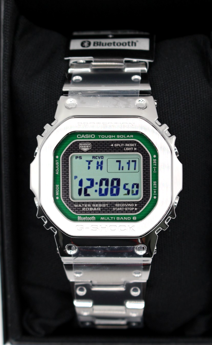 Gショック CASIO GMW-B5000D-3JF Casio G-SHOCK GMW-B5000D-3JF Full Metal Silver Green Men's Watch