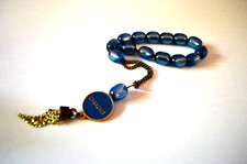 VINTAGE GREEK CHANDRIS LINES WORRY BEADS KOBOLOI DEEP BLUE SEA COLOR