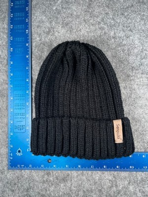 Senpuki Beanie Toque Women One Size Black Knit 100% Acrylic Ski Winter