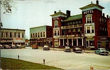 Postcard Paoli Indiana Mineral Springs Hotel, D C Radcliff Hardware 1965 (A1)