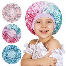 3 Pcs Bonnet for Kids, Kids Bonnets for Girls, Satin Silk Hair Bonnet for Sleepi