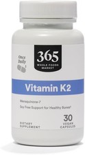 365 WHOLE FOODS MARKET VITAMIN K2 DIETARY SUPPLEMENT 90 CAPSULES BB 03/2026