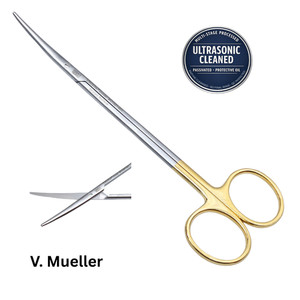 V. Mueller MO1601-001 Vital Metzenbaum Dissecting Scissors, TC Curved, 7"