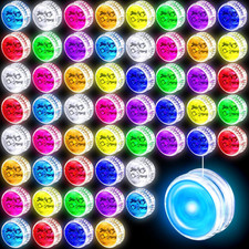 54 Pieces LED Light up Yo Yo for Kids Plastic Bearing Responsive Trick Ball Begi