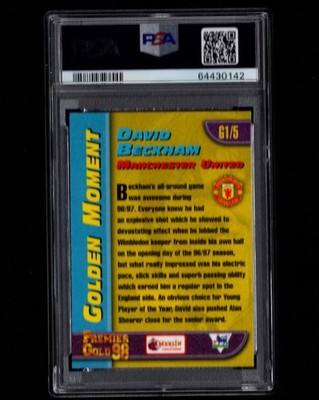 DAVID BECKHAM 1997-98 Merlin Premier Gold Soccer Card MANCHESTER