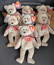 LOT of 7 BEANIE BABIES Baby 1999 Signature Bear