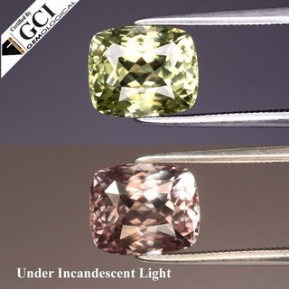 💎 GCI CERTIFIED 3.79ct IF Cushion Natural Color Change Diaspore Turkey Gem