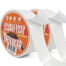 Double Sided Carpet Tape 2Inch x 20Yards x 2Rolls, Heavy Duty Rug Tape Residu...