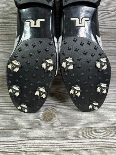 Zapatos de golf J Lindeberg x Puma Collab de cuero negro/blanco para hombre talla 11 RAROS - Imagen 12 de 14