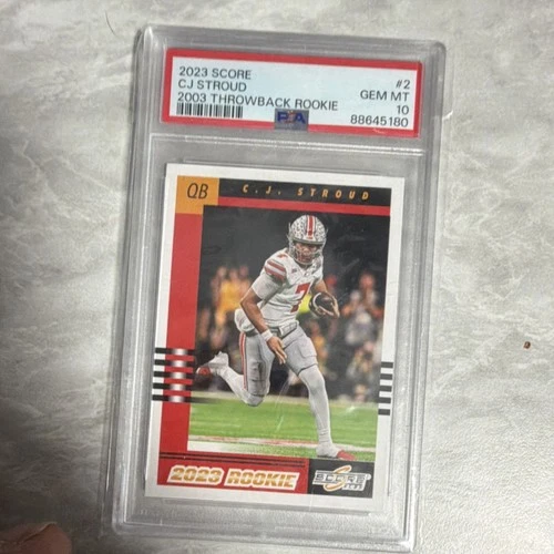 2023 Score 2003 Throwback Rookie C.J. Stroud #2 Ohio State PSA 10 Football