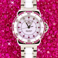 Tag Heuer ladies Formula 1 F1 pink sapphire watch serviced 1 year warranty FS