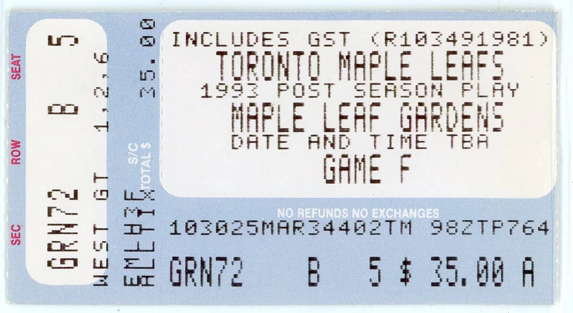Billet Vintage Toronto Maple Leafs Baseball - 1960 - Collection USA