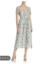Tory Burch Asilomar Garden Party Printed Silk Belted Midi Dress