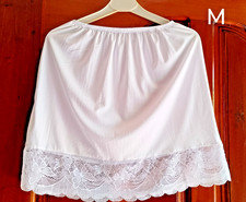 Women's half slip petticoats underdress butterfly Lace hem Slit skirt Underskirt