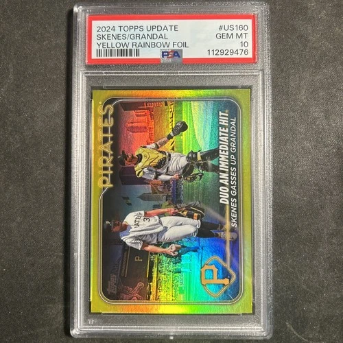 2024 Topps Update Paul Skenes RC Grandal # US-160 Yellow Rainbow Parallel PSA 10