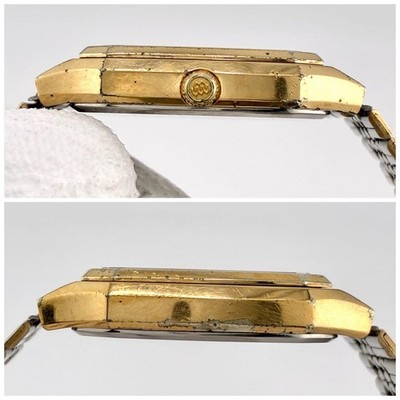 Seiko King Quartz Gold Twin Quartz Square Watch Japan Vintage