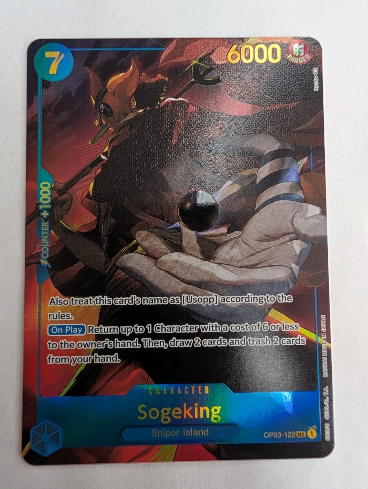 One Piece TCG Sogeking Alternate Art OP03-122 Säulen der Stärke NM Zustand