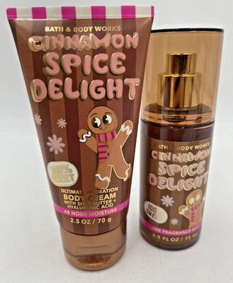 Bath & Body Works Cinnamon Spice Delight Cream Mist Travel S/2 #A2020