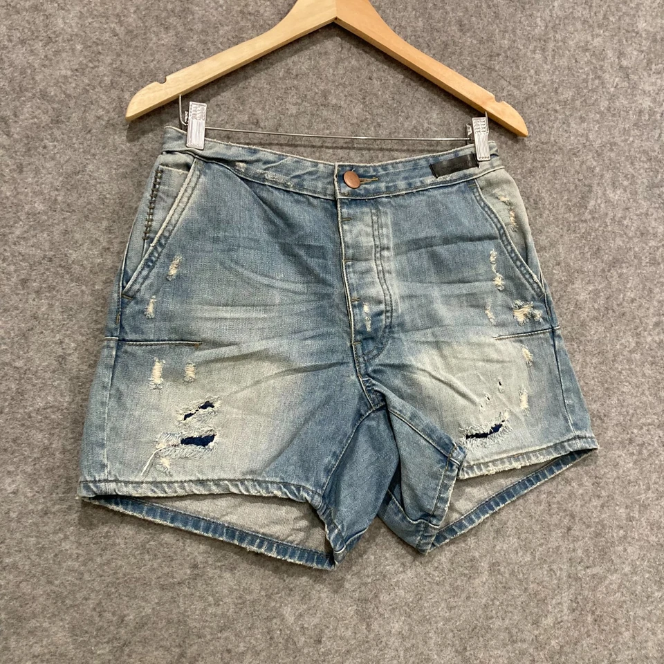 Pantalones Cortos One Teaspoon Para Hombre Talla 28 Ajuste Retro Denim Algodón Envejecido 42610 Foto 2 de 4