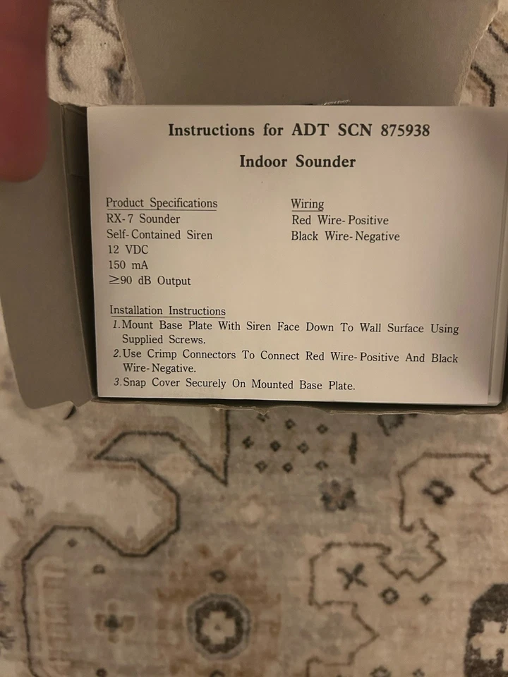 Sirena sonora interior Honeywell ADT SCN# 875938 RX7 Foto 3 de 4