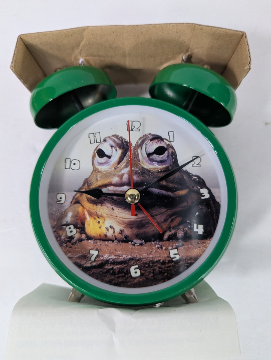 Wacky Wakers Bull Frog Alarm Clock Croaks Fun Wacky Battery Opt