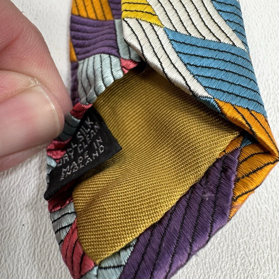 Richard James Bergdorf Goodman Multi-Color Diamond Pattern All Silk Tie - Image 4 of 4
