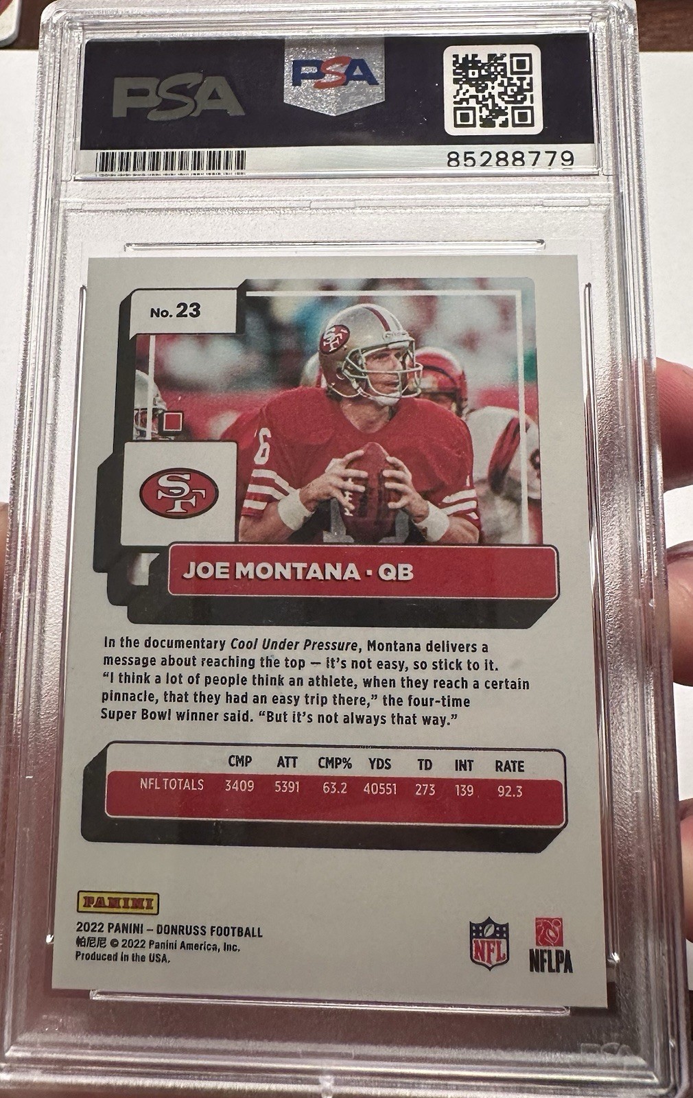 Panini 2022 Donruss Joe Montana #23 Press Proof Auto PSA AUTHENTIC 49ers HOF 🔥 view 2