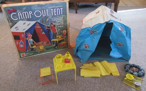 1972 Barbie Campout Tent #4288 COMPLETE Accessories Vintage Table Stools