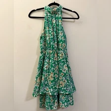 NWT Sienna Sky Floral Green Halter Dress - XS