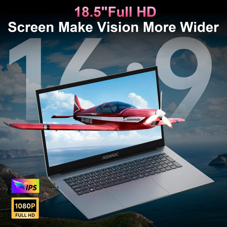 ACEMAGIC 18.5" FHD Laptop Intel N150 16GB DDR4 RAM 512GB SSD WIFI BT Win11 PRO - Bild 3 von 4