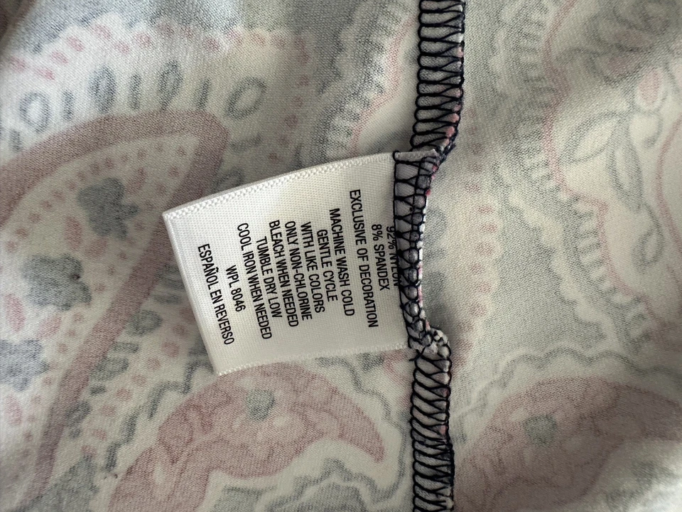 Camisa polo Charter Club para mujer grande floral manga 3/4 elástica 1/2 botones Foto 3 de 4