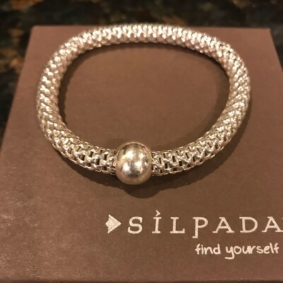 SILPADA B2788 Flexible Sterling Silver Sterling Chic Stretch Bracelet
