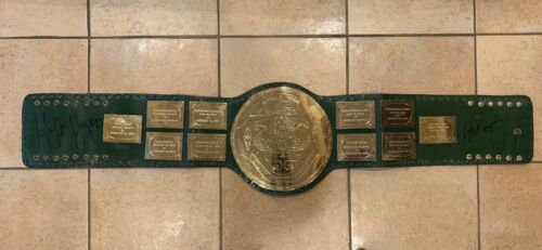 Hulk Hogan Autographed “Big Green” WWF Championship Belt - Hogan Beach Shop Cert