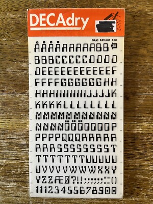 Decadry Rub-On Transfers, No. 38 (34pt) 0.315 inch 8mm | eBay UK