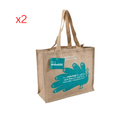 Sainsburys Tote Bag Shopping Jute Bag For Life Reusable Sainsbury's Eco