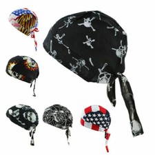 Cotton Biker Skull Cap Motorcycle Bandana Head Wrap Du Doo Do Rag Black Hat lot