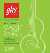 GHS 2000 Classical Guitar Strings; black trebles; ball-end, hard tension
