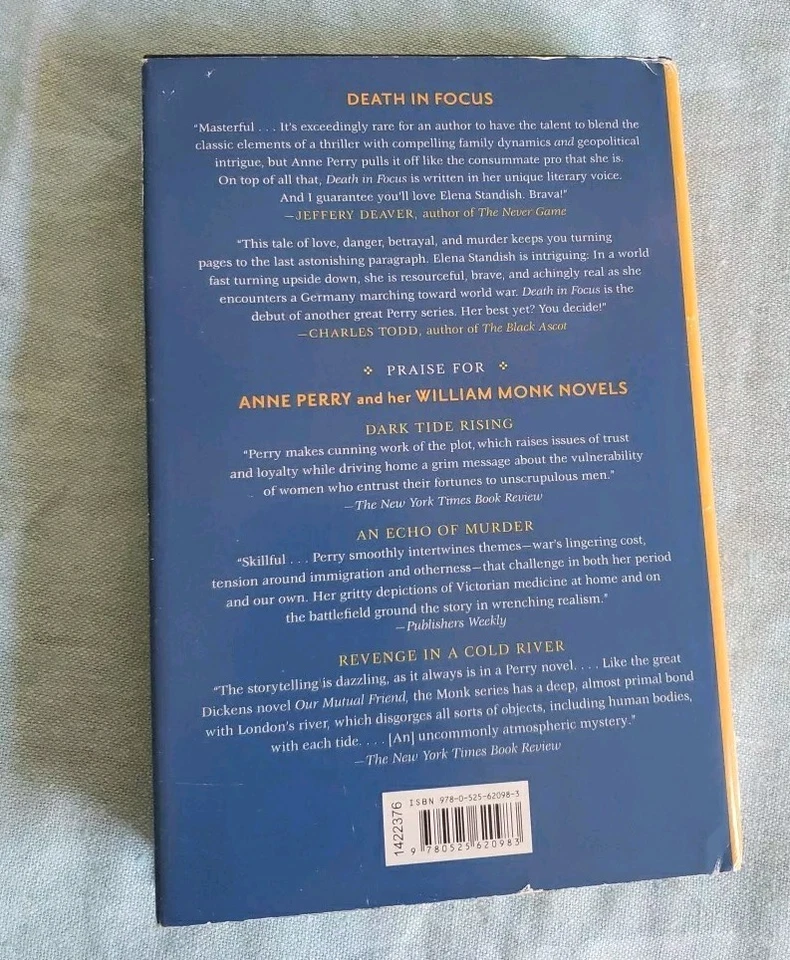 Elena Standish No1: Death in Focus: An Elena Standish роман Энн Перри HCDJ  - Изображение 4 из 4